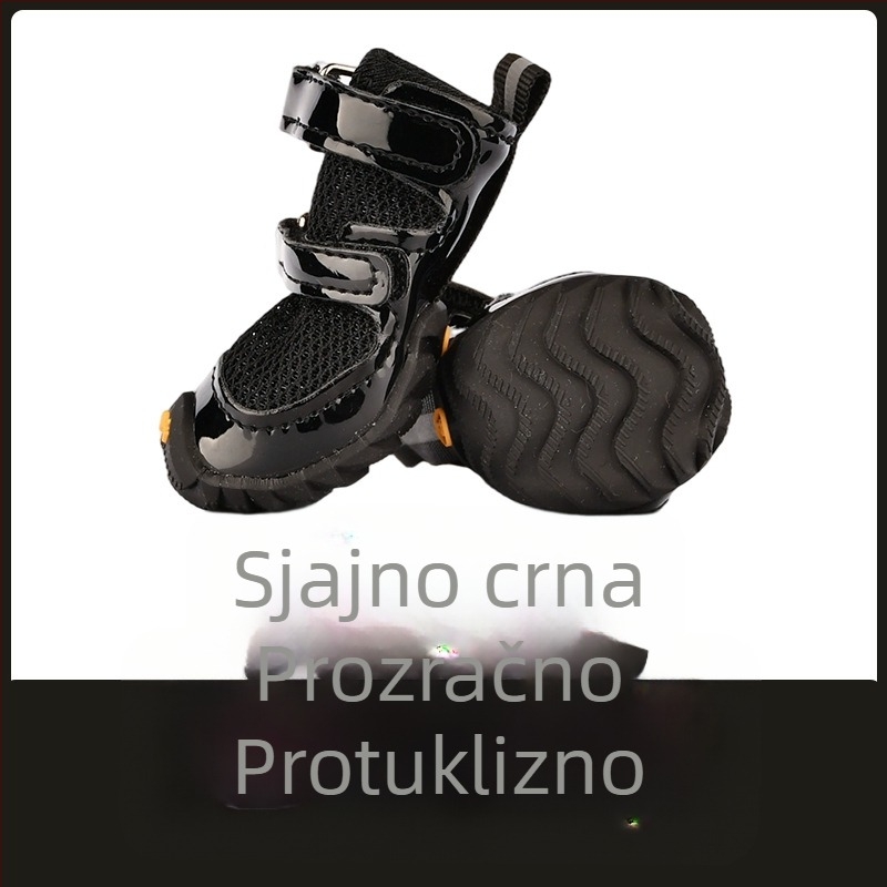 Cipele za pse za sve sezone, s dvostrukim kaišem, mrežaste, prozračne, za male pse poput pudla, protuklizne, svestrane čizme