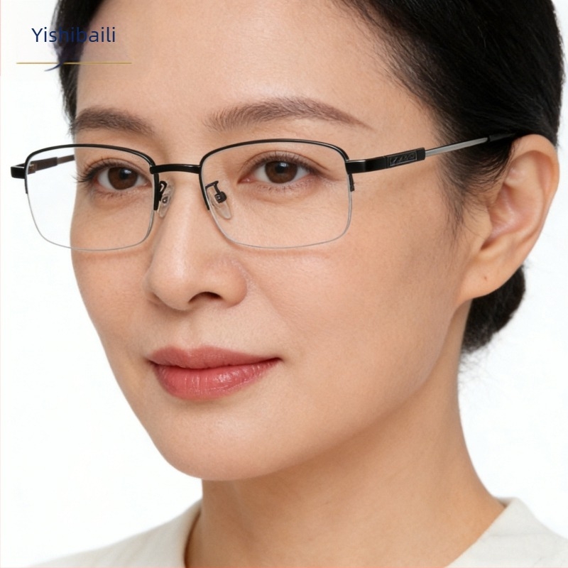 Naočale za čitanje s zaštitom od plavog svjetla, poluokvirne kvadratne okvire, PC leće, za starije osobe