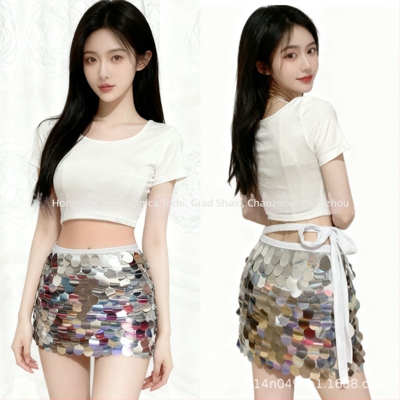 Kostim za Belly Dance za žene – ukrašen perlicama i šljokicama, Modal tkanina, Modal 50–70%, Spandex 50–70%