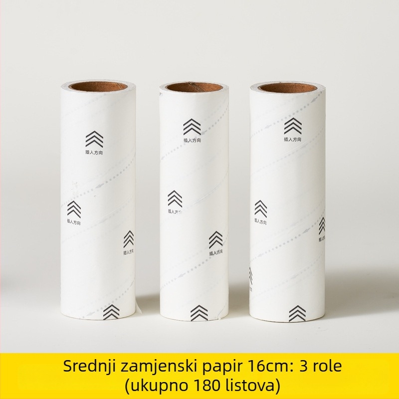 Roler za dlačice s dugačkom drškom, zamjenske role, za uklanjanje prašine i dlaka s kreveta i pulovera