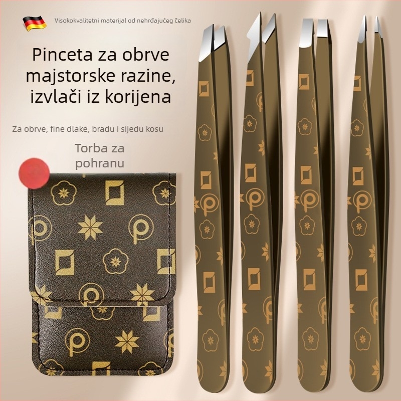 Pincete za obrve za muškarce, uklanjanje brade i sijedih dlačica, visoko precizne pincete za crne mrlje, set pinceta
