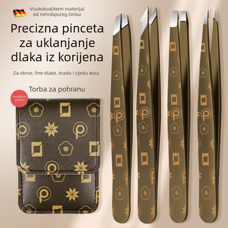 Pincete za obrve za muškarce, uklanjanje brade i sijedih dlačica, visoko precizne pincete za crne mrlje, set pinceta