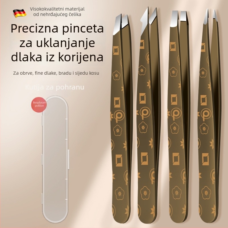Pincete za obrve za muškarce, uklanjanje brade i sijedih dlačica, visoko precizne pincete za crne mrlje, set pinceta