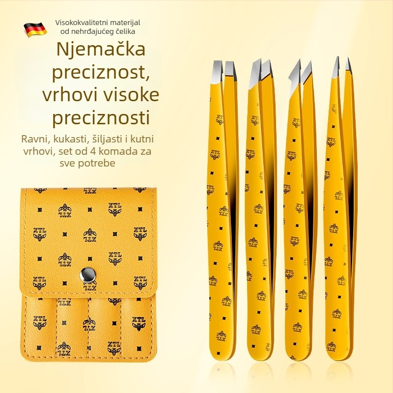 Pincete za obrve za muškarce, uklanjanje brade i sijedih dlačica, visoko precizne pincete za crne mrlje, set pinceta