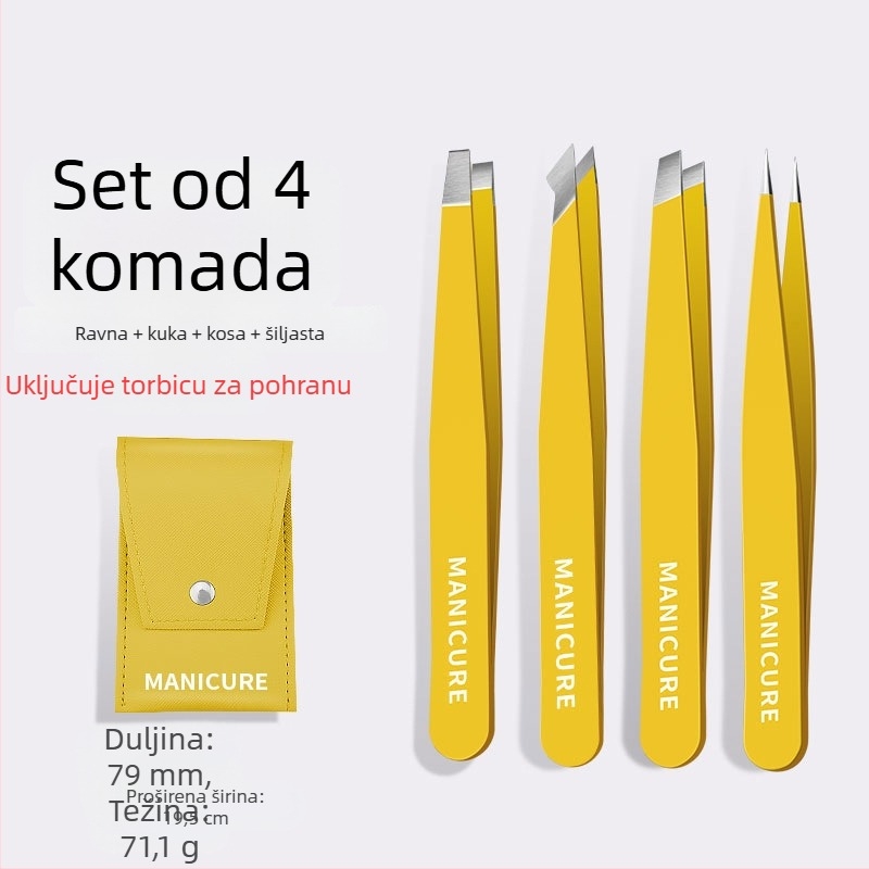 Pincete za obrve za muškarce, uklanjanje brade i sijedih dlačica, visoko precizne pincete za crne mrlje, set pinceta