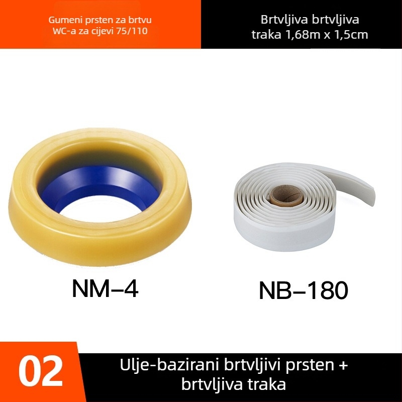 ABS materijal, brtveni prsten za kloznu flanšu, protiv mirisa, univerzalno debeli brtveni prsten za WC