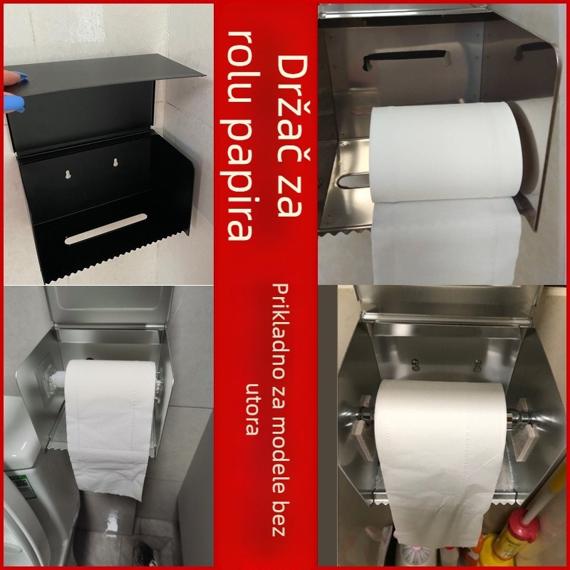 Držač papirnatog toaletnog papira za kupaonicu s ugrađenim dizajnom, PP materijal, moderni minimalistički stil