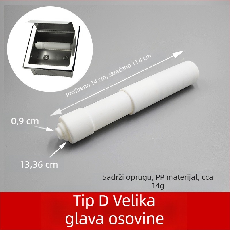 Držač papirnatog toaletnog papira za kupaonicu s ugrađenim dizajnom, PP materijal, moderni minimalistički stil