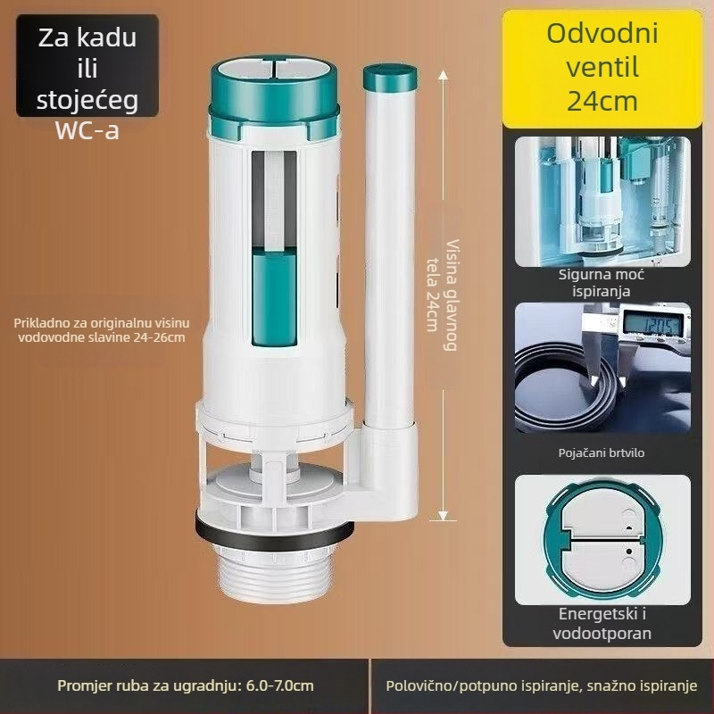 Zidni ventil za ispiranje WC-a s univerzalnim dodacima, ulazno-izlazni ventil, CE certifikat, američki stil