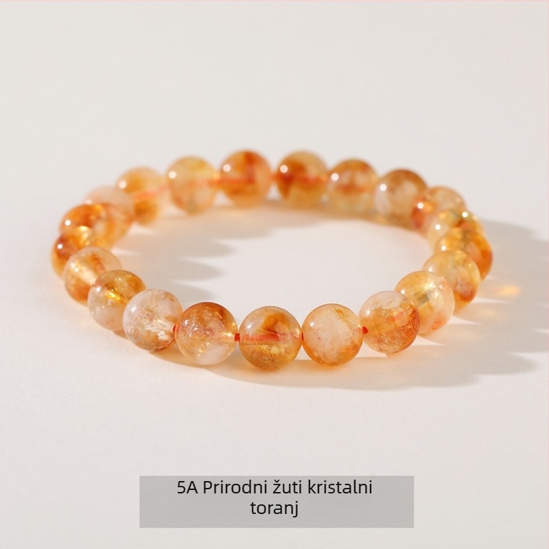 Ženski narukvica od žutog citrin kristala, geometrijski dizajn, prozirni kristal