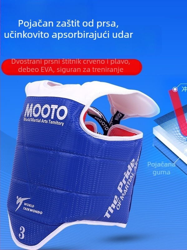 Taekwondo set zaštitne opreme s zaštitom za glavu, lakat, list, ramena i gležnjeve, materijal od pjene, univerzalna prilagodba