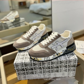 Unisex casual tenisice s debelim potplatom, gornji dio od prve sloj govedje kože + umjetna koža + tkanina; unutarnji dio od ovčje kože; prednje vezanje; potplat od gumene pjene