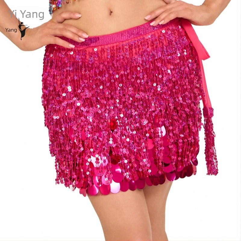 Kostim za belly dance s višeslojnim pojasom s resicama i šljokicama, poliester, sexy boemski pojas