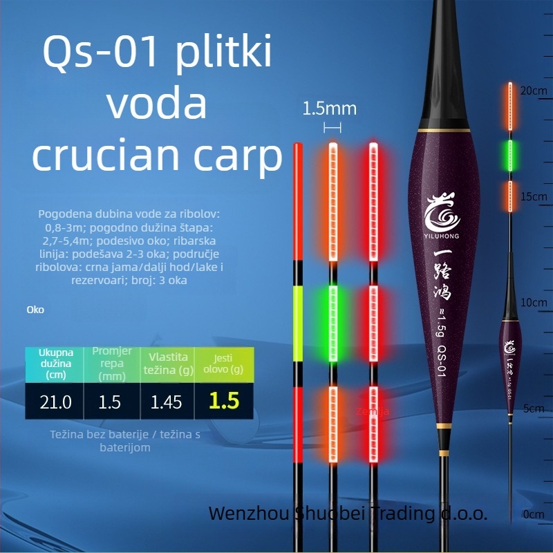 Elektronički plovak s noćnim osvjetljenjem, visoka osjetljivost, ultra jaka svjetlost, za dnevnu i noćnu upotrebu