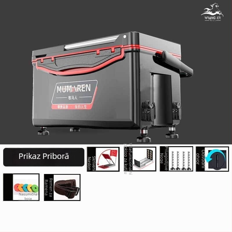 Wrangler kutija za ribolov, kompletan set, visok kapacitet 25–32 L, lagana, plastična, bez montaže