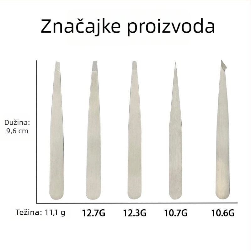 Wolverine pinceta za obrve – 430 nehrđajući čelik, precizno oblikovanje obrva