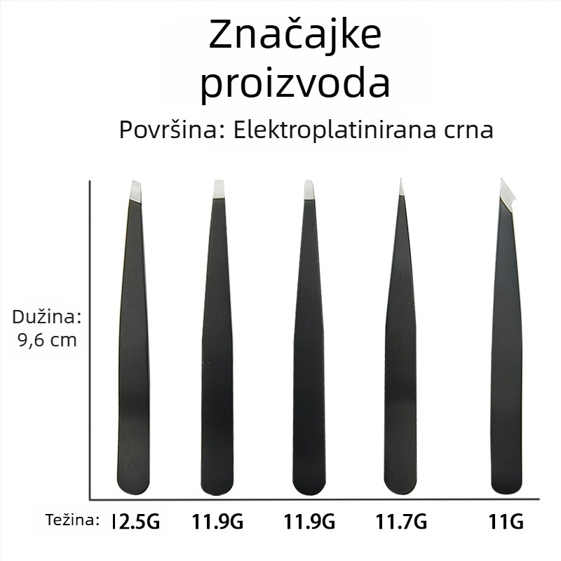 Wolverine pinceta za obrve – 430 nehrđajući čelik, precizno oblikovanje obrva