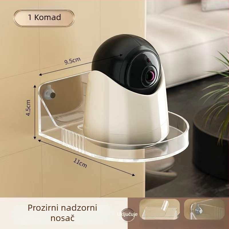 Zidni držač za usmjerivač, kutije za set-top i nadzorne kamere — bez bušenja, karbonsko čelični materijal, moderni minimalistički dizajn