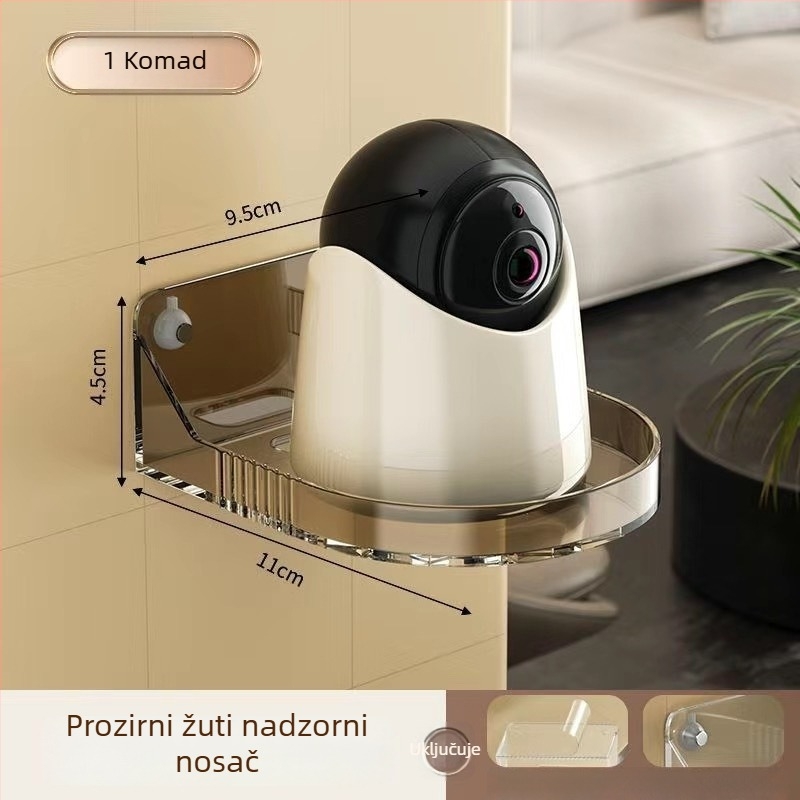 Zidni držač za usmjerivač, kutije za set-top i nadzorne kamere — bez bušenja, karbonsko čelični materijal, moderni minimalistički dizajn