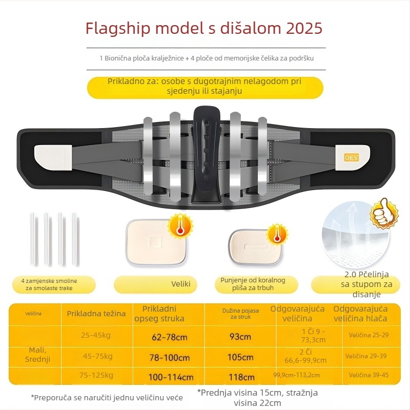 Lumbalna potpora pojas, podesiva, prozračna latex, universalni, stabilizacija i zaštita lumbalnog područja