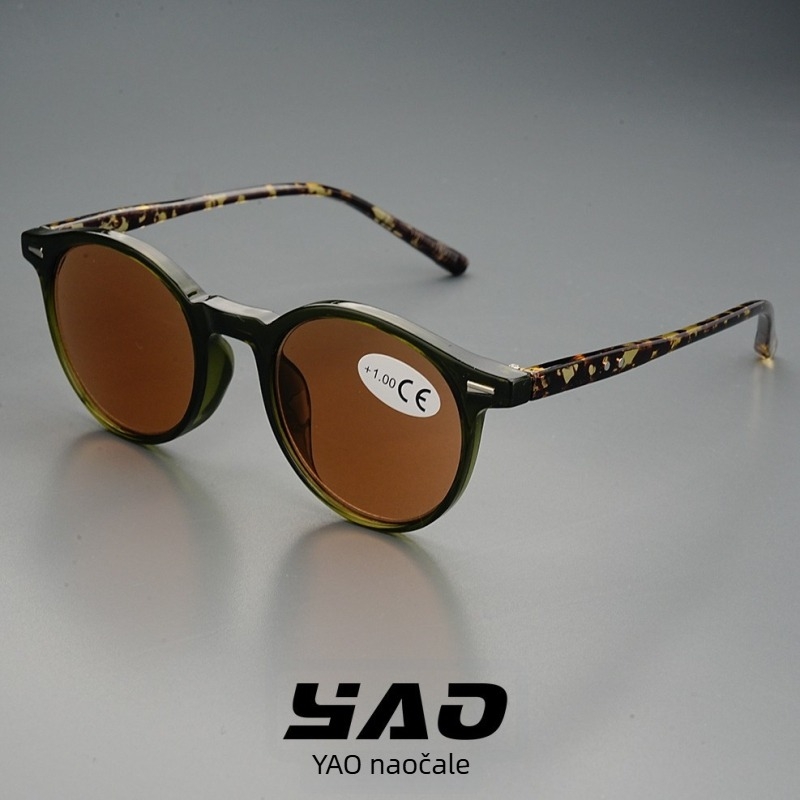 Naočale za čitanje s kružnim okvirom, puni okvir, UV otporne leće, zaštita od plavog svjetla, lagani PC okvir za starije osobe