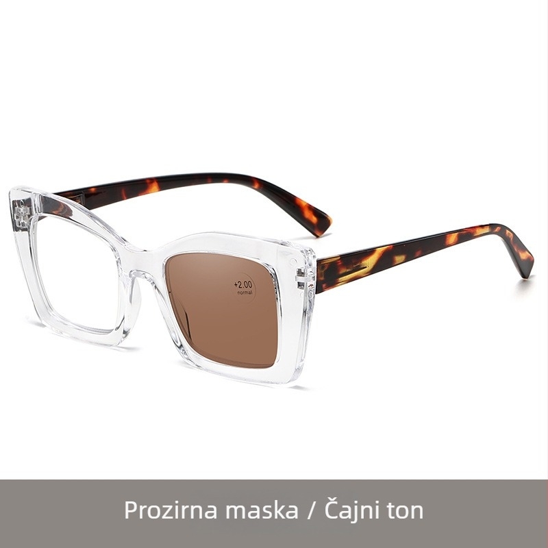 Naočale za čitanje s fotokromnim lećama, protiv plavog svjetla, UV zaštita, puni okvir, kvadratni dizajn