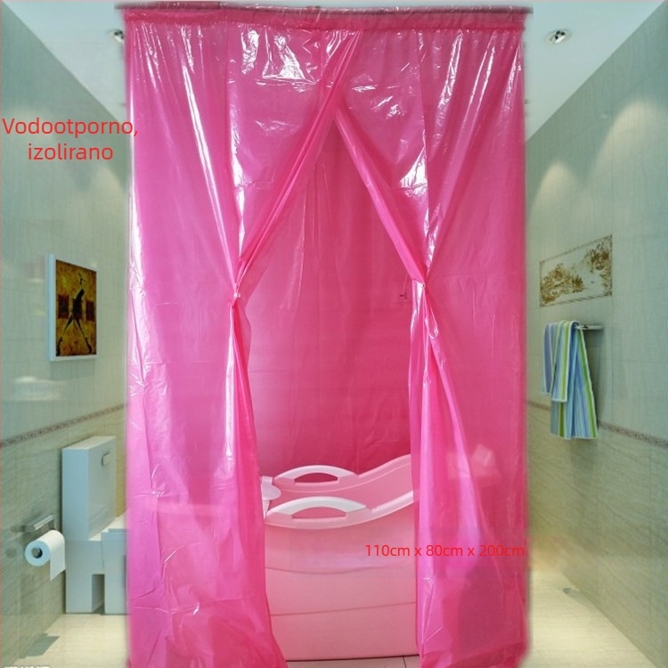 Tuš šator za odrasle, izoliran zimi, pravokutne plastične konstrukcije