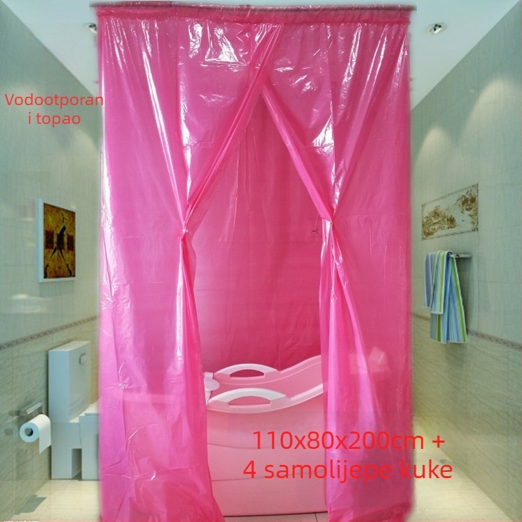 Tuš šator za odrasle, izoliran zimi, pravokutne plastične konstrukcije