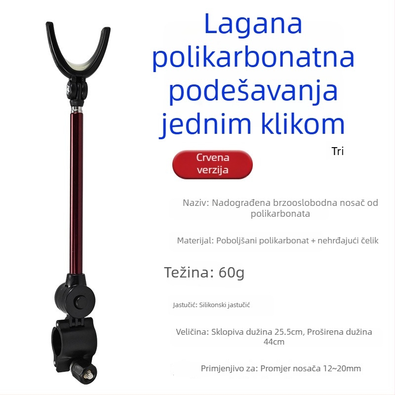 Držač za ribarske štapove – univerzalni, aluminijska zlitina, stražnja montaža