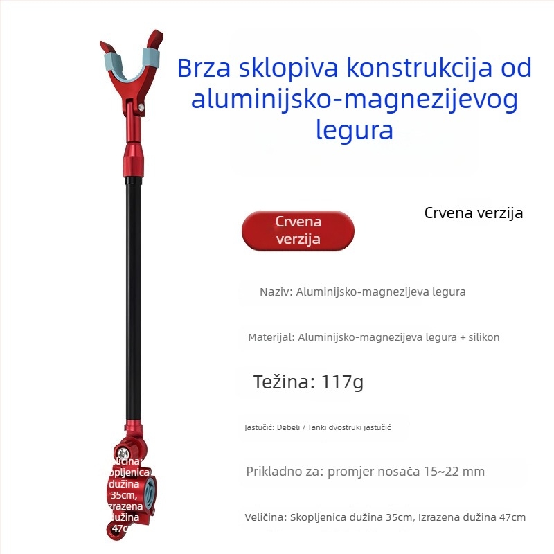 Držač za ribarske štapove – univerzalni, aluminijska zlitina, stražnja montaža