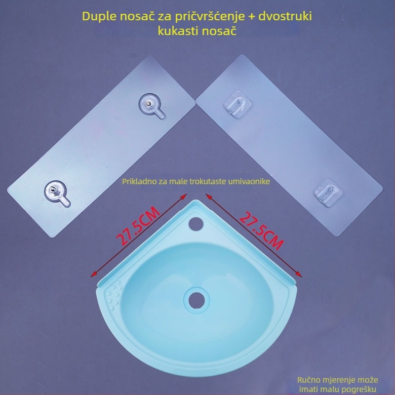 Ljepljiva kopča za dvostruku posudu – akril, ljepilna kopča, marka: Double Urn, montaža na glatku stijenu, moderan stil