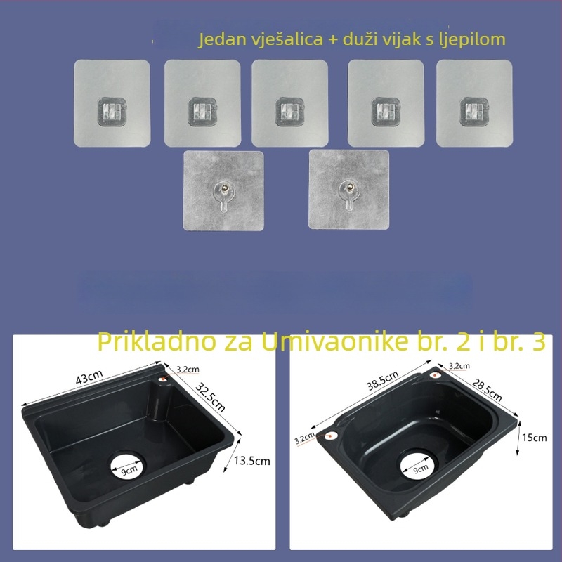 Ljepljiva kopča za dvostruku posudu – akril, ljepilna kopča, marka: Double Urn, montaža na glatku stijenu, moderan stil