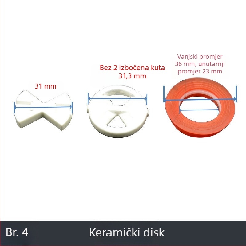 Ventil za ispiranje WC-a s keramičkim bakrenim jezgrom, brzo otvaranje, ručni prekidač s držalom i kotačićem
