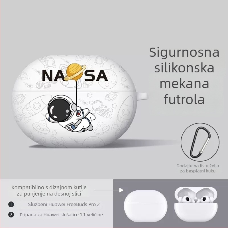 Zaštitna TPU futrola za Huawei FreeBuds 5i/6i i FreeBuds Pro 4 – mat završni sloj, ručna izrada, stil crtani, prilagodljivo