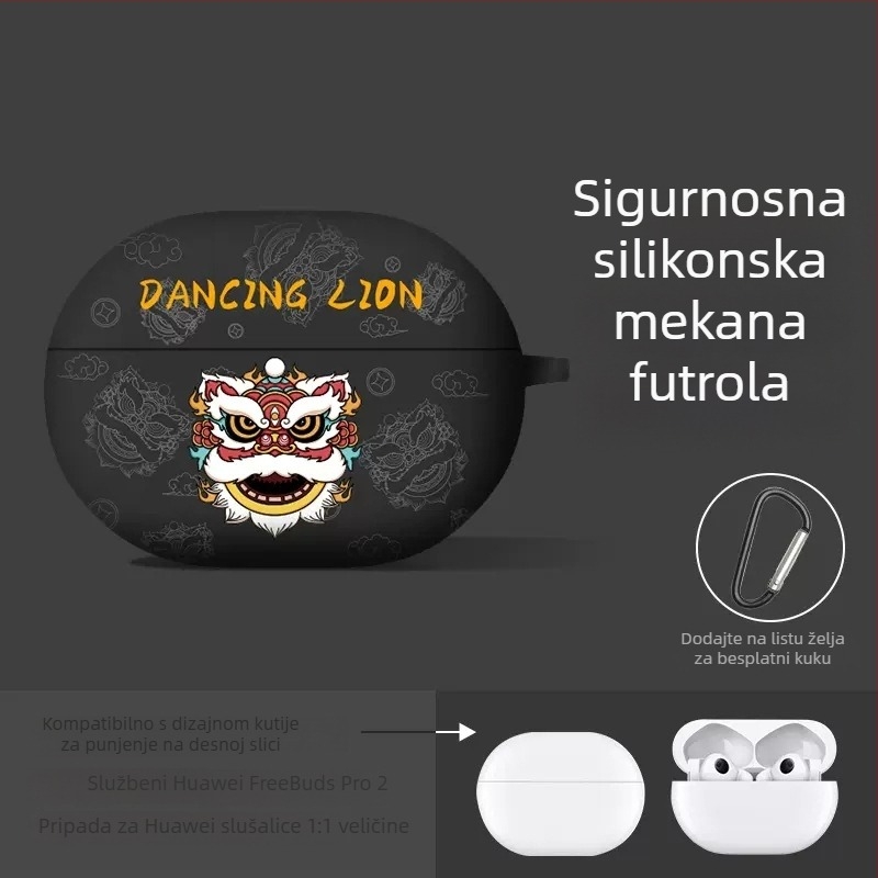 Zaštitna TPU futrola za Huawei FreeBuds 5i/6i i FreeBuds Pro 4 – mat završni sloj, ručna izrada, stil crtani, prilagodljivo