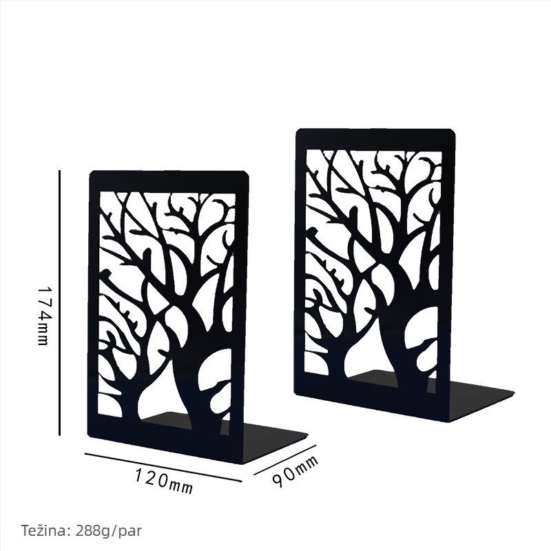 Metalni držač za knjige i stolni set, model xj-3652, marka Hundred Chop; težina para 708 g; unutarnja kutija 260x150x150 mm