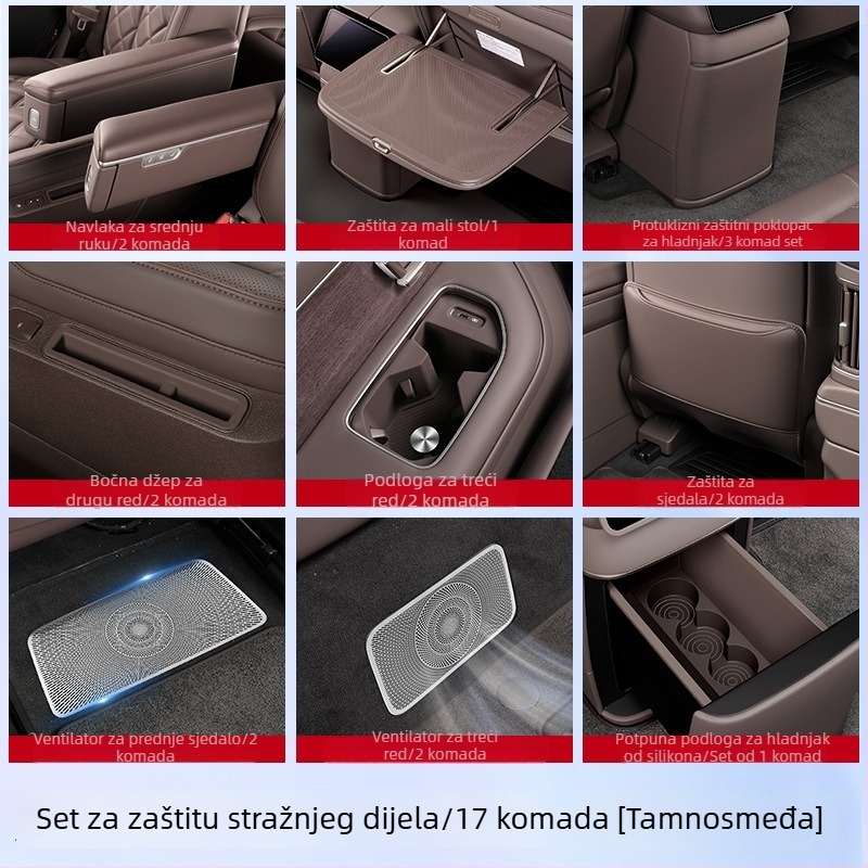 Silikonski set za središnju konzolu s protukliznim podloškama za čaše, za 26 modela treće generacije NIO ES8, unutrašnji dodaci automobila