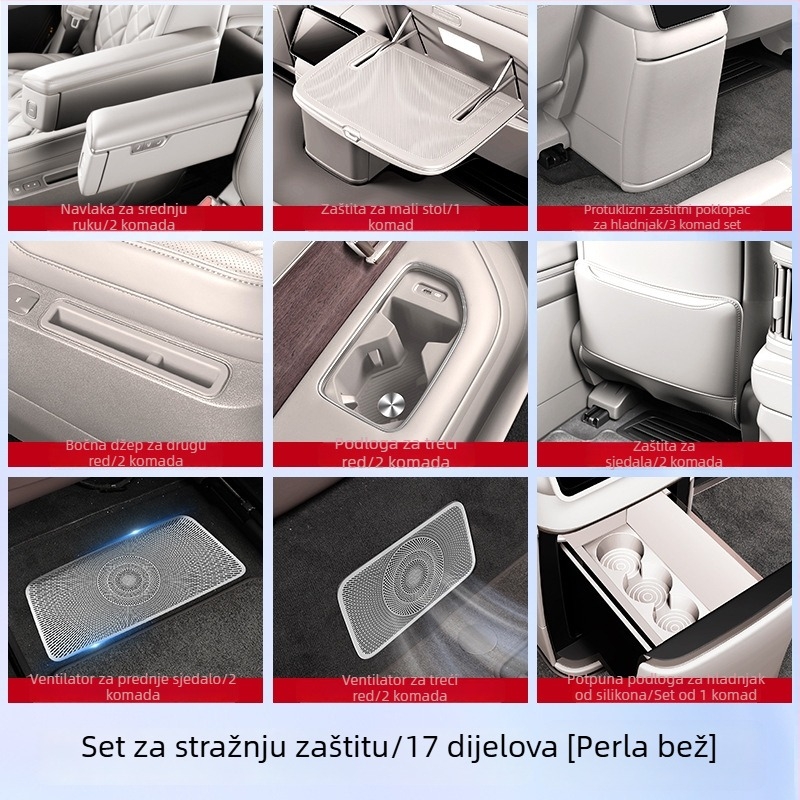 Silikonski set za središnju konzolu s protukliznim podloškama za čaše, za 26 modela treće generacije NIO ES8, unutrašnji dodaci automobila