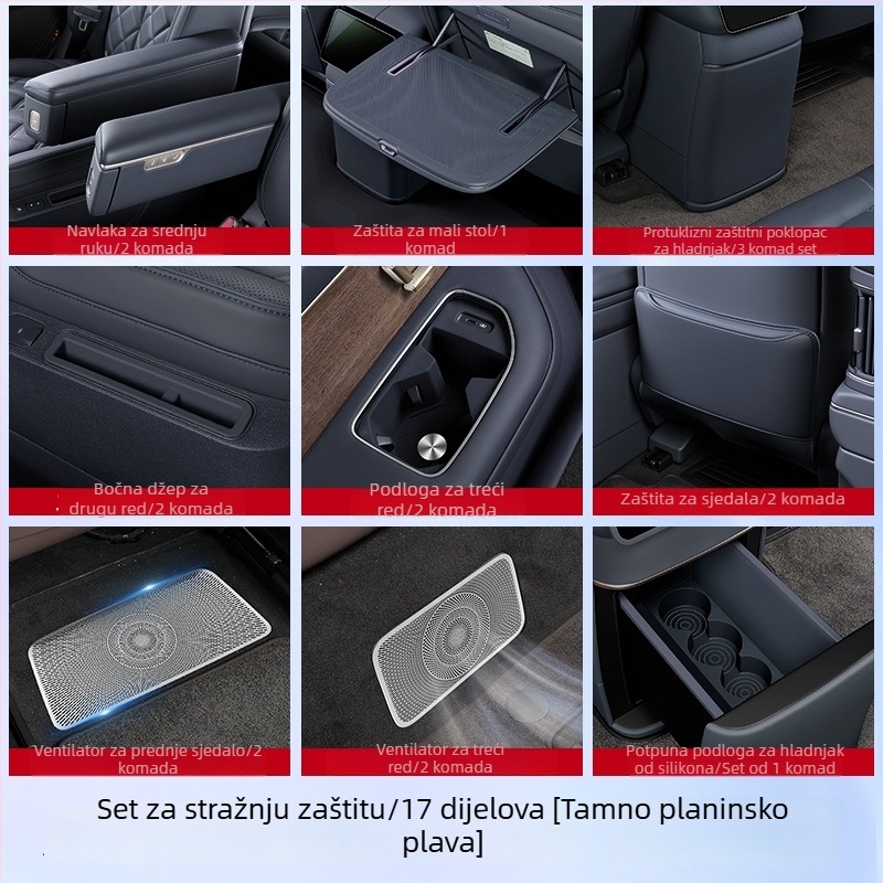 Silikonski set za središnju konzolu s protukliznim podloškama za čaše, za 26 modela treće generacije NIO ES8, unutrašnji dodaci automobila