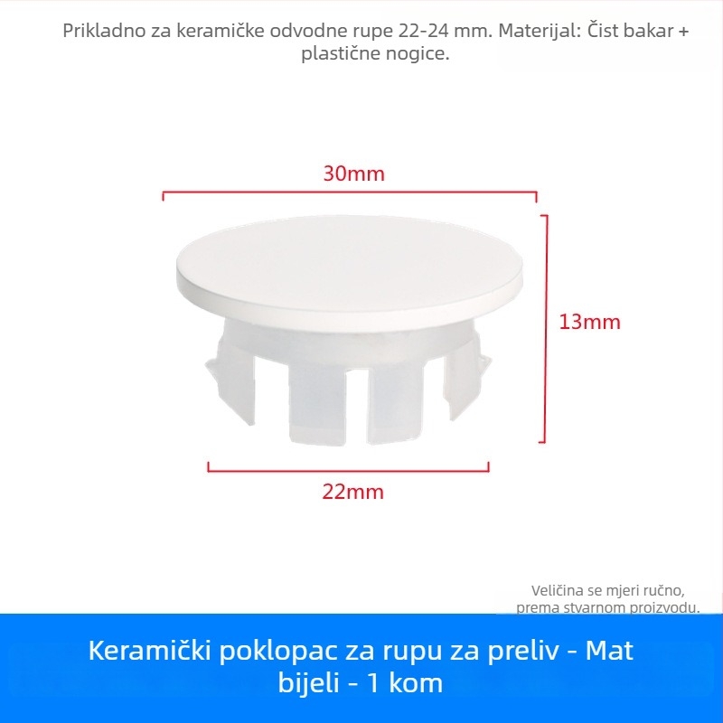Dop preljev za odvod prelijevanja umivaonika (bakar+plastika, tip pritiska, model XP-T3)