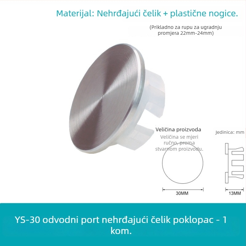 Dop preljev za odvod prelijevanja umivaonika (bakar+plastika, tip pritiska, model XP-T3)