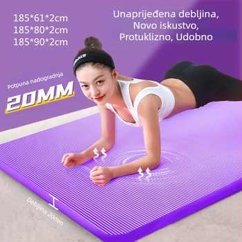 Joga prostirka, debljina 1,8 cm, protuklizna, pogodna za početnike, za kućnu upotrebu; pogodna za jogu, fitness, ples