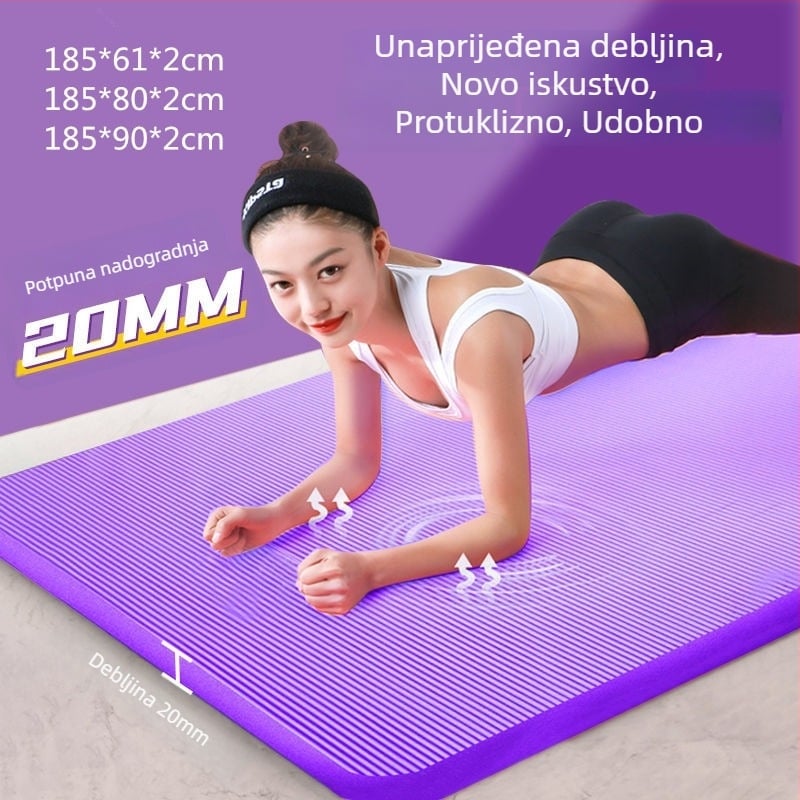 Joga prostirka, debljina 1,8 cm, protuklizna, pogodna za početnike, za kućnu upotrebu; pogodna za jogu, fitness, ples