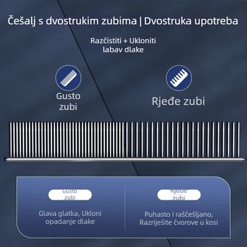 Češalj za njegu kućnih ljubimaca za dugokose mačke i pse, nehrđajući čelik, finog zuba