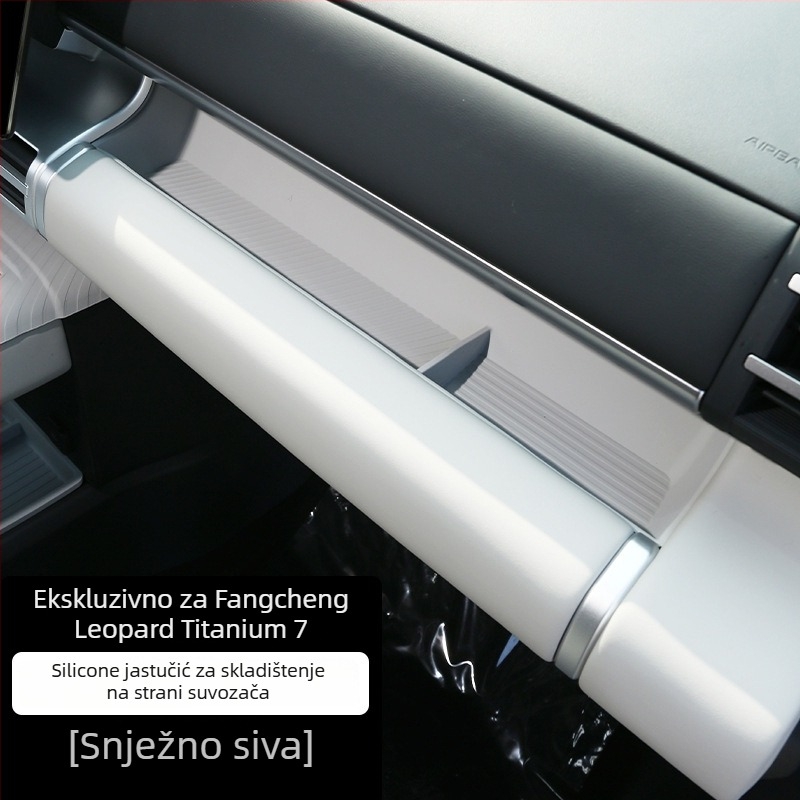 Silicijska podloga za središnju konzolu s podloškom za čašu — zaštitna prostirka za automobil (montaža statičkim naljepnicama, moguće tiskanje logotipa)