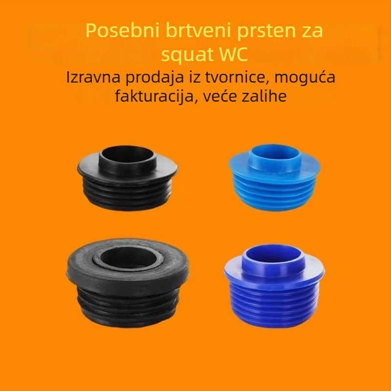 Gumeni brtvilo za kloaku u čučnju – dodatak za splaknu ventil, kompatibilan sa kutnim cijevima, za ugradnju