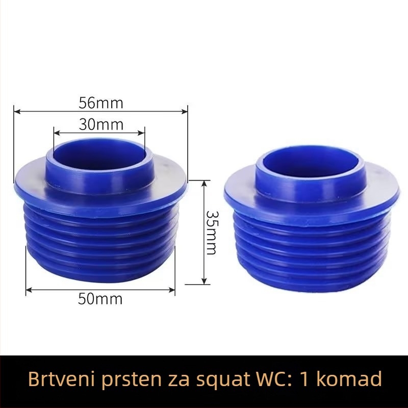 Gumeni brtvilo za kloaku u čučnju – dodatak za splaknu ventil, kompatibilan sa kutnim cijevima, za ugradnju
