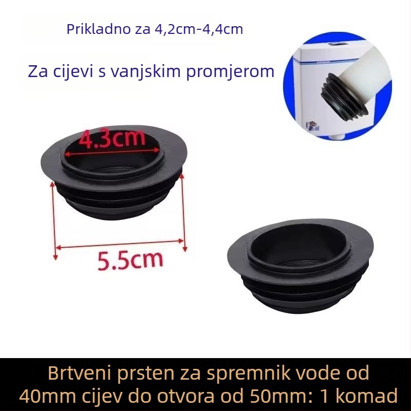 Gumeni brtvilo za kloaku u čučnju – dodatak za splaknu ventil, kompatibilan sa kutnim cijevima, za ugradnju