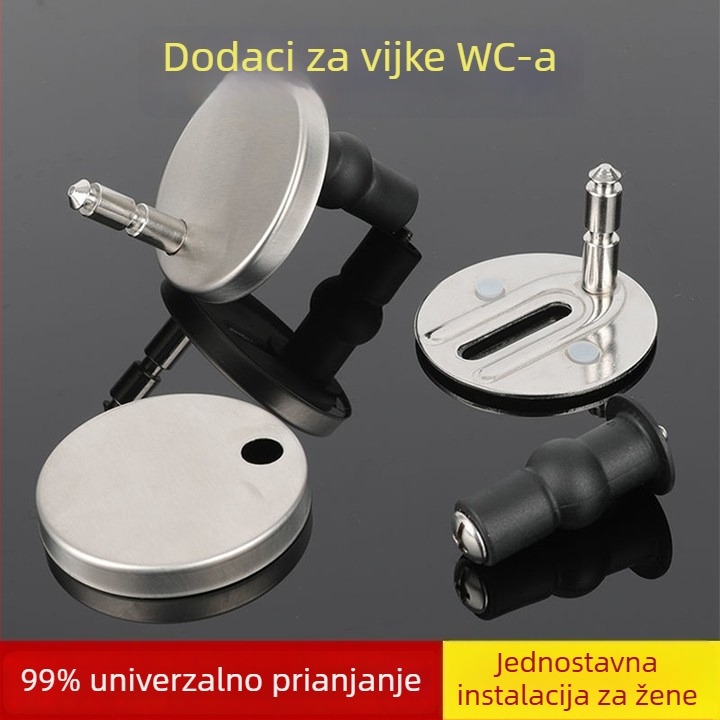 Vijak za pričvršćivanje poklopca WC-a, nehrđajući čelik, elektrovarenje, ručna ugradnja, moderan i jednostavan dizajn