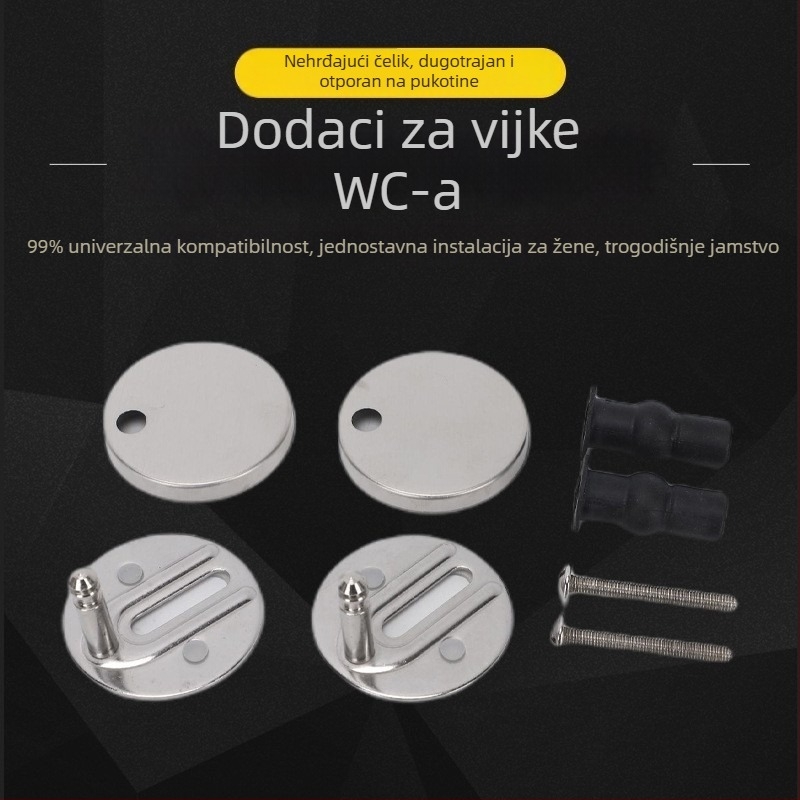 Vijak za pričvršćivanje poklopca WC-a, nehrđajući čelik, elektrovarenje, ručna ugradnja, moderan i jednostavan dizajn